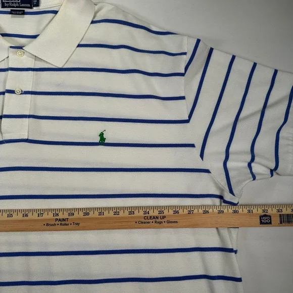 Polo by Ralph Lauren White Polo with Blue Stripes - Picture 4 of 6